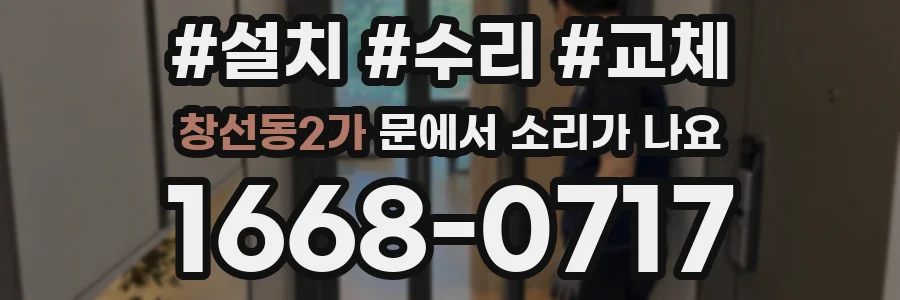 창선동2가 문에서 소리가 나요