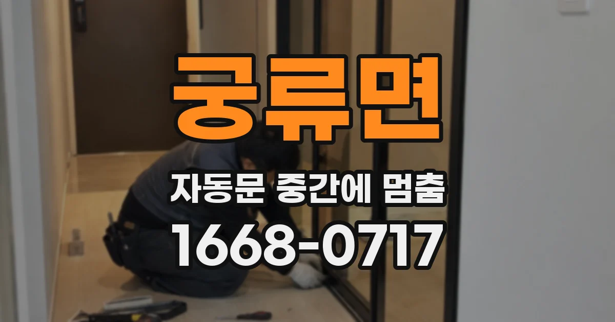 궁류면 자동문 중간에 멈춤
