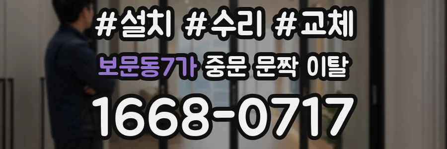보문동7가 중문 문짝 이탈