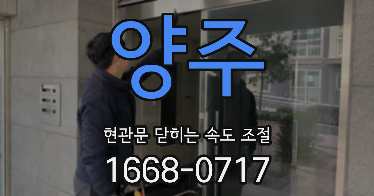 양주 현관문 닫히는 속도 조절