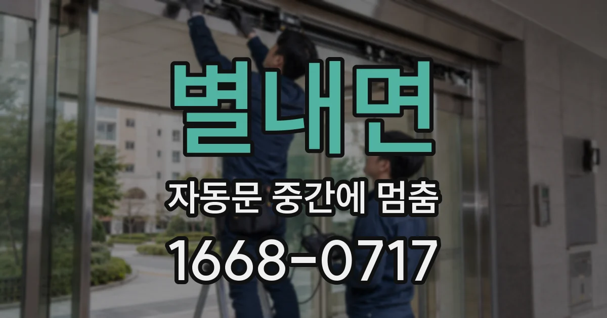 별내면 자동문 중간에 멈춤