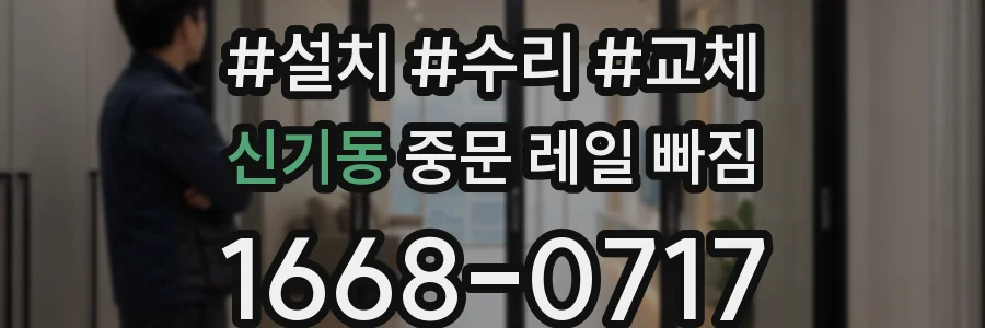 신기동 중문 레일 빠짐