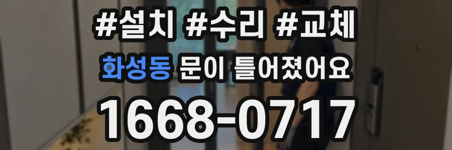 화성동 문이 틀어졌어요