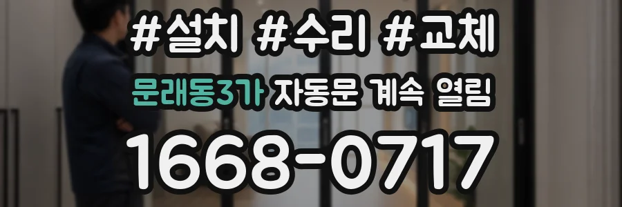 문래동3가 자동문 계속 열림