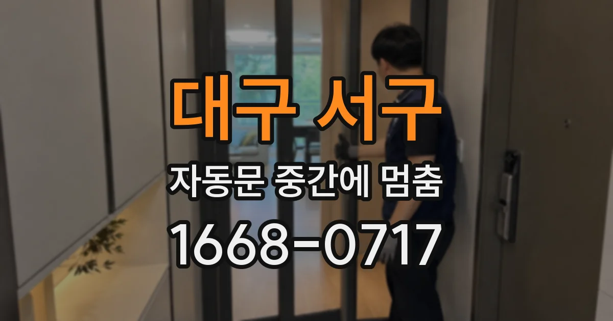 대구 서구 자동문 중간에 멈춤