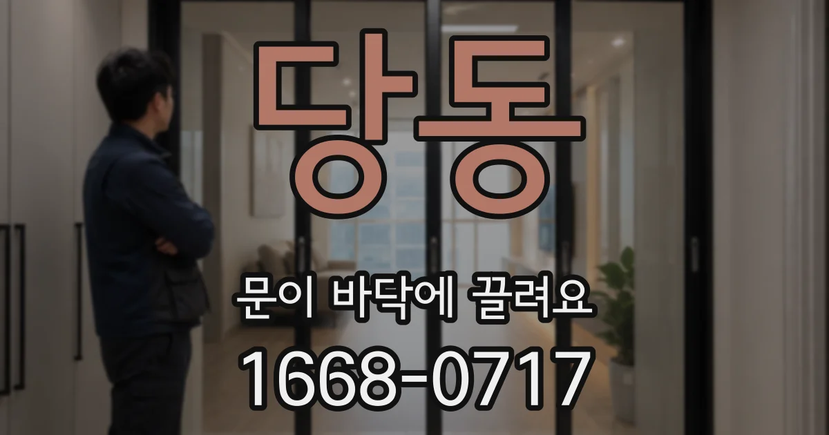 당동 문이 바닥에 끌려요
