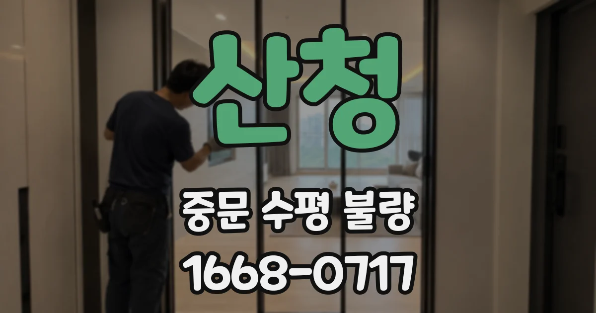 산청 중문 수평 불량