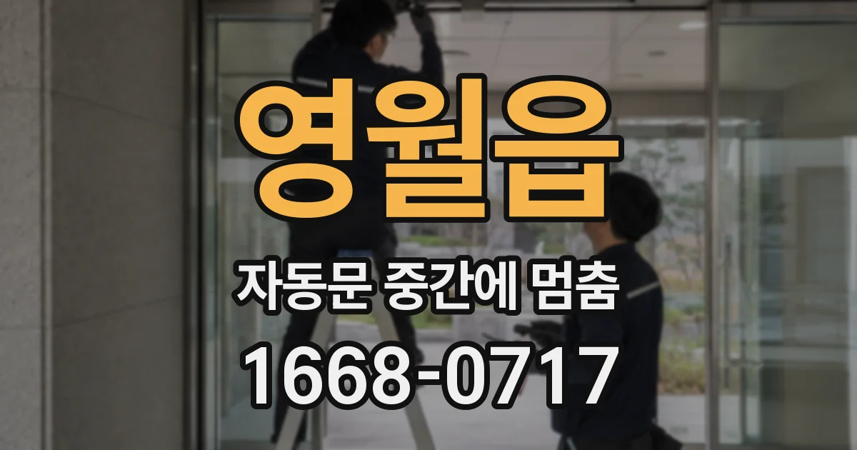 영월읍 자동문 중간에 멈춤