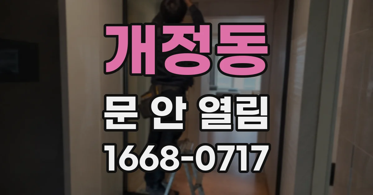 개정동 문 안 열림