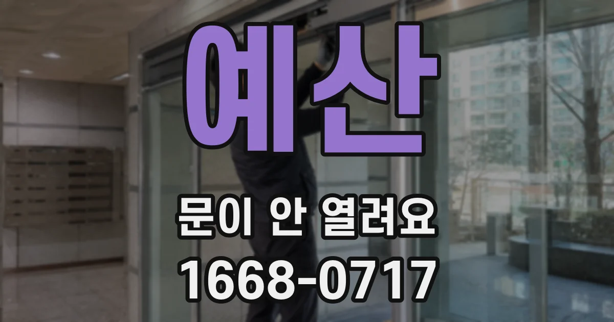 예산 문이 안 열려요