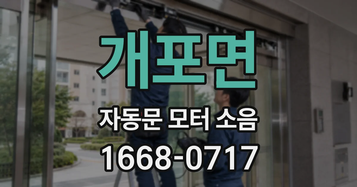 개포면 자동문 모터 소음