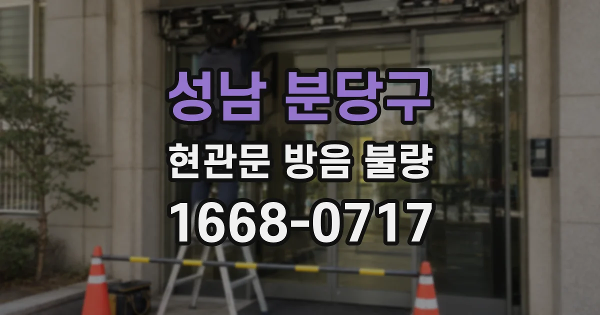 성남 분당구 현관문 방음 불량