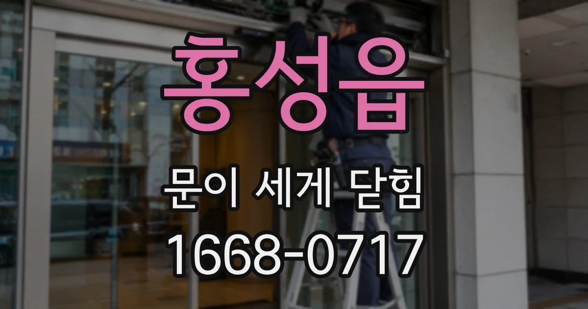 홍성읍 문이 세게 닫힘
