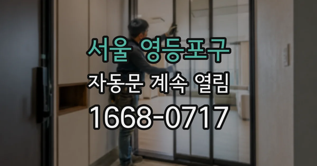 서울 영등포구 자동문 계속 열림