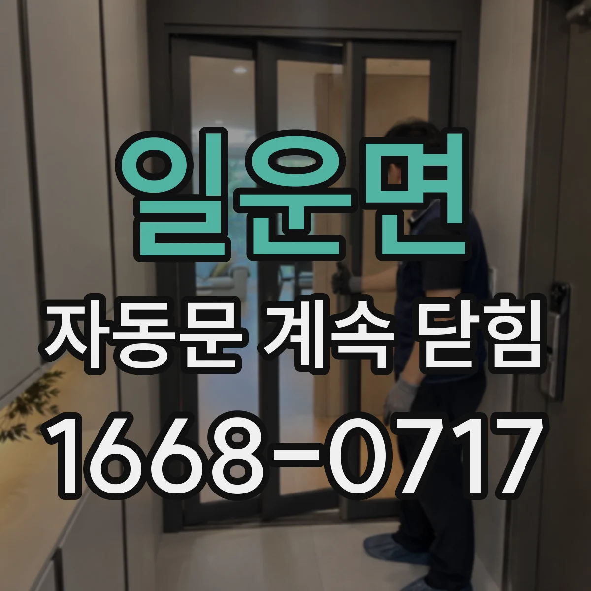 일운면 자동문 계속 닫힘