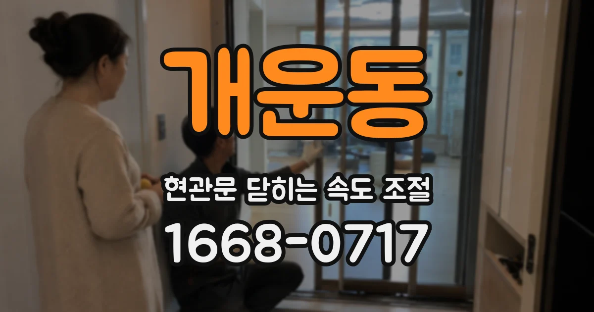 개운동 현관문 닫히는 속도 조절