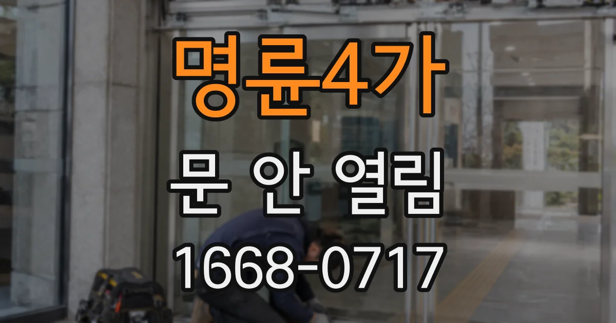 명륜4가 문 안 열림