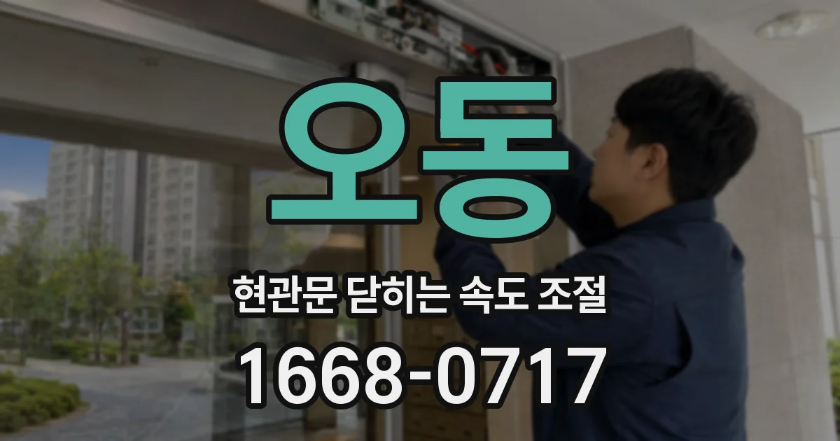 오동 현관문 닫히는 속도 조절