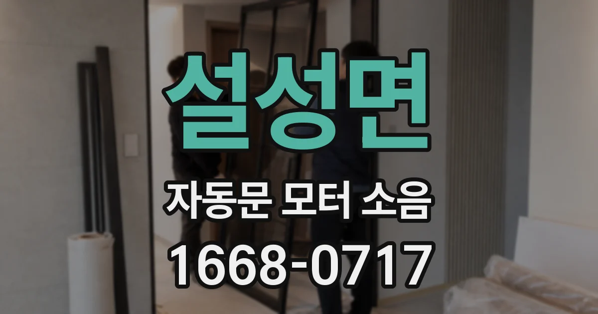 설성면 자동문 모터 소음