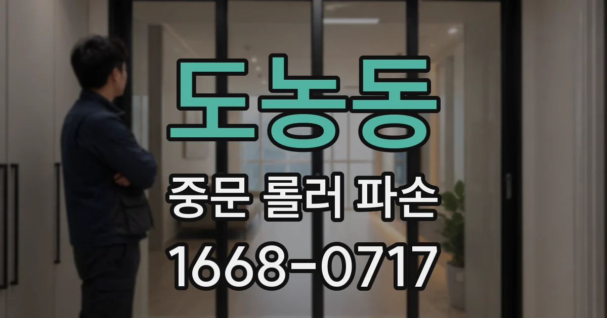 도농동 중문 롤러 파손