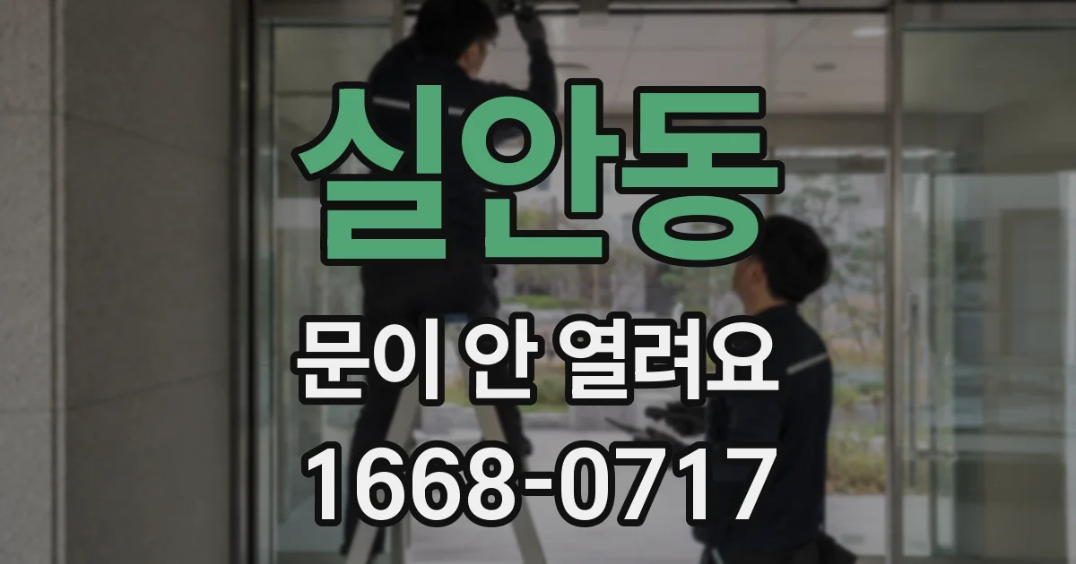 실안동 문이 안 열려요