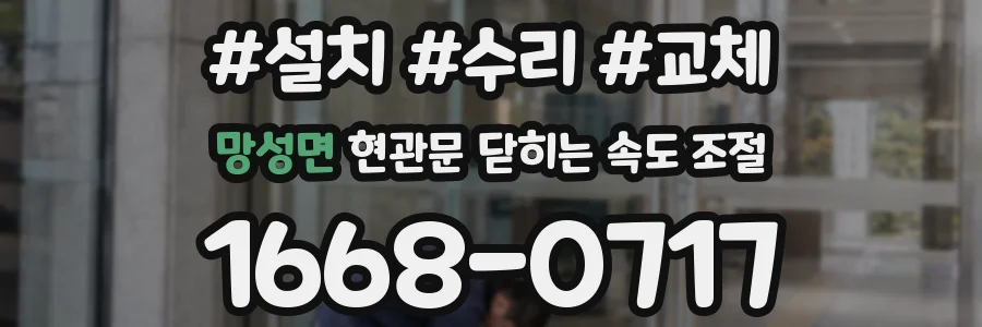 망성면 현관문 닫히는 속도 조절
