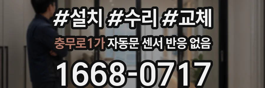 충무로1가 자동문 센서 반응 없음