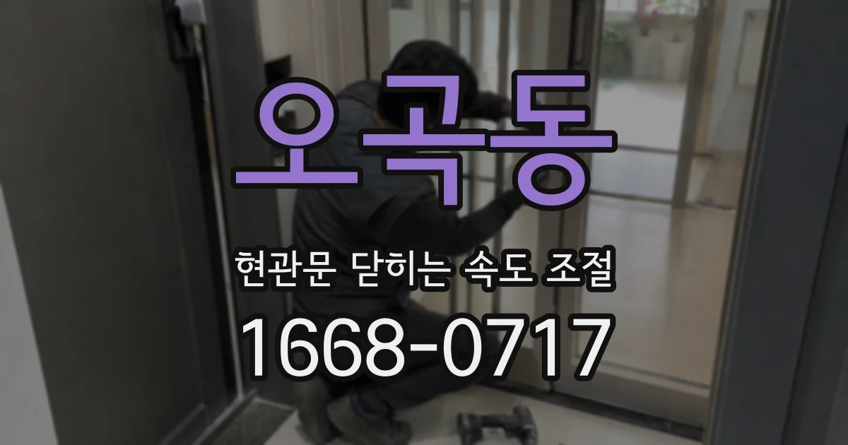 오곡동 현관문 닫히는 속도 조절
