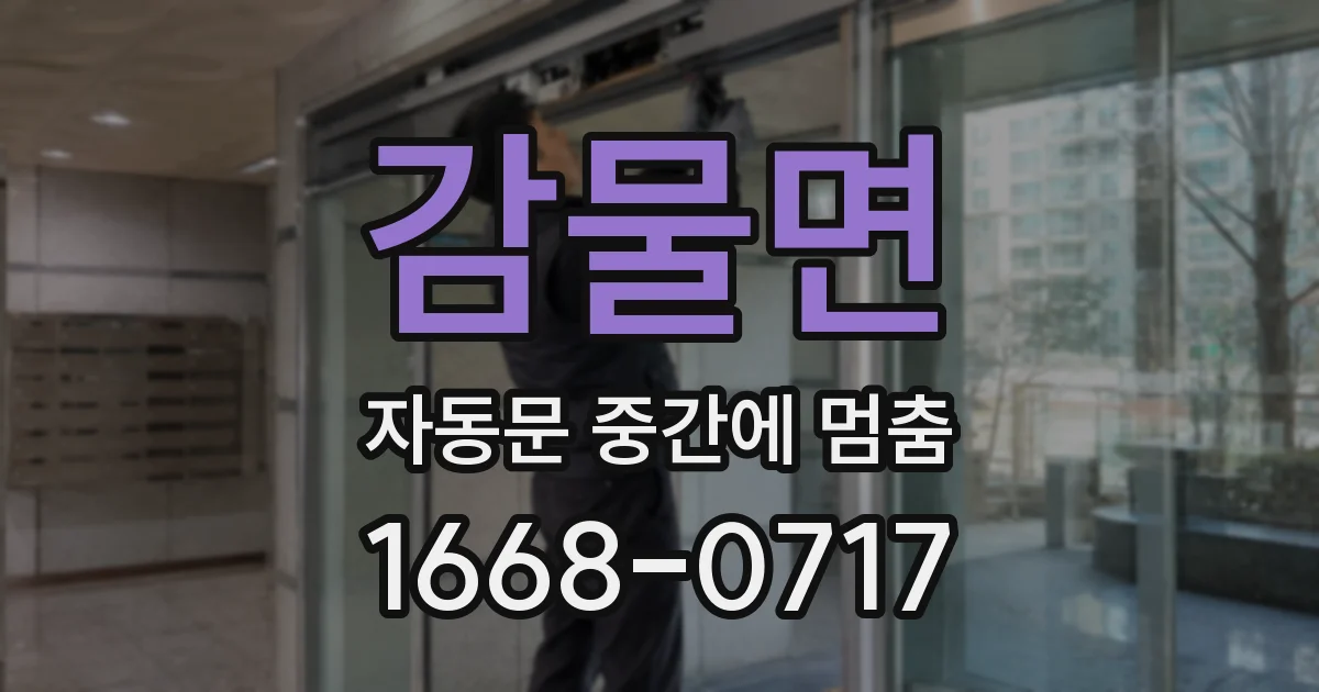 감물면 자동문 중간에 멈춤
