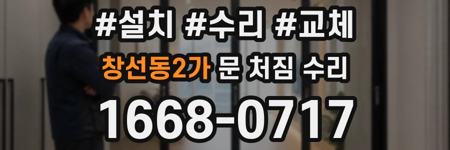 창선동2가 문 처짐 수리