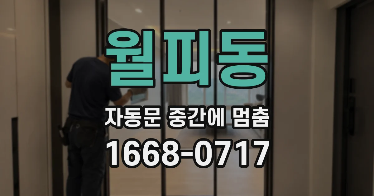 월피동 자동문 중간에 멈춤