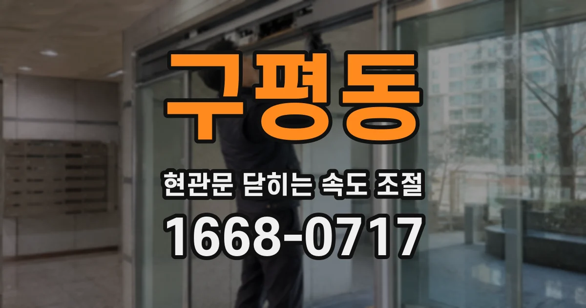 구평동 현관문 닫히는 속도 조절