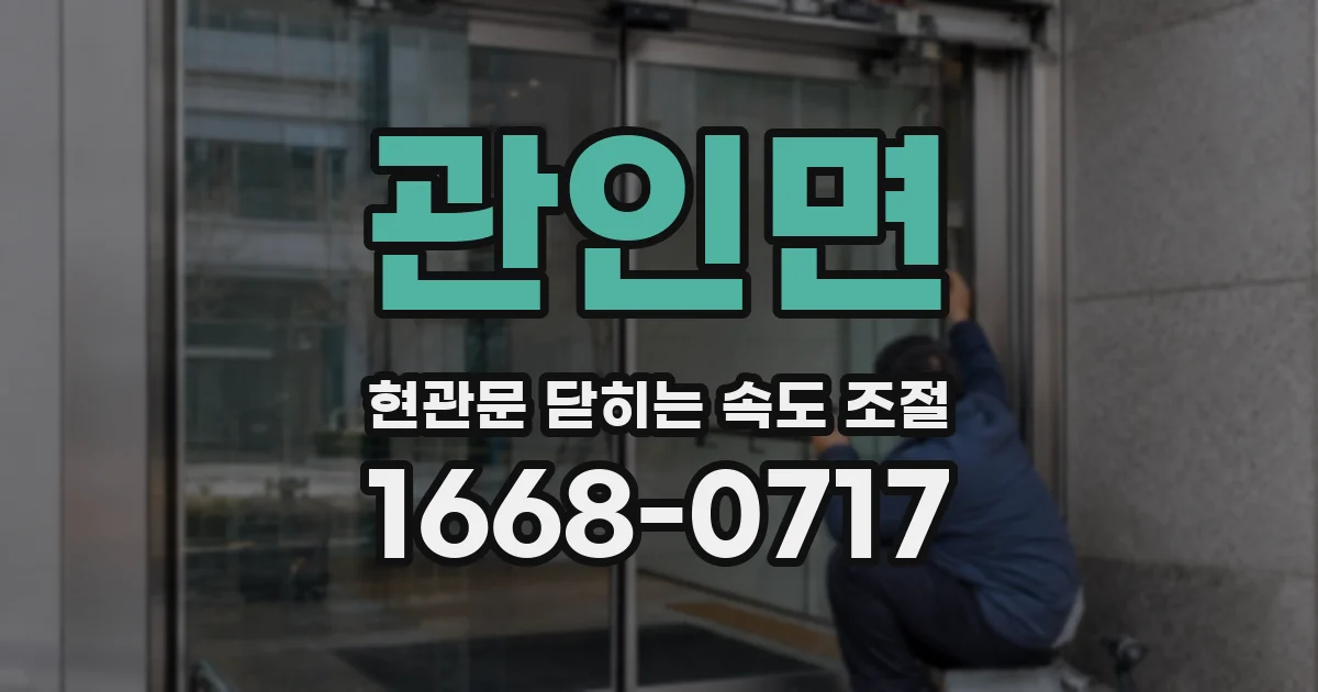 관인면 현관문 닫히는 속도 조절
