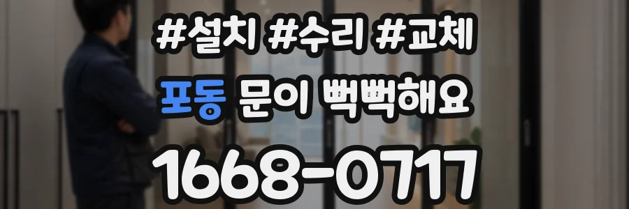 포동 문이 뻑뻑해요