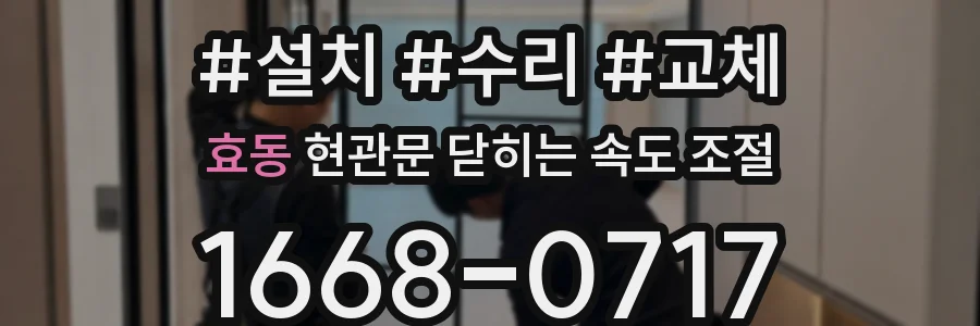 효동 현관문 닫히는 속도 조절