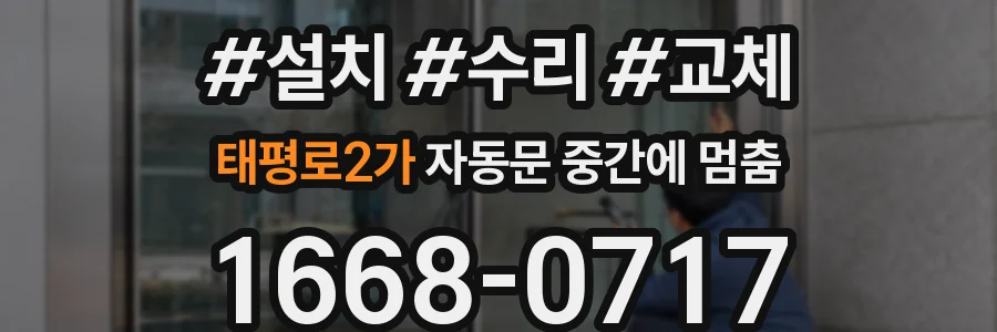 태평로2가 자동문 중간에 멈춤