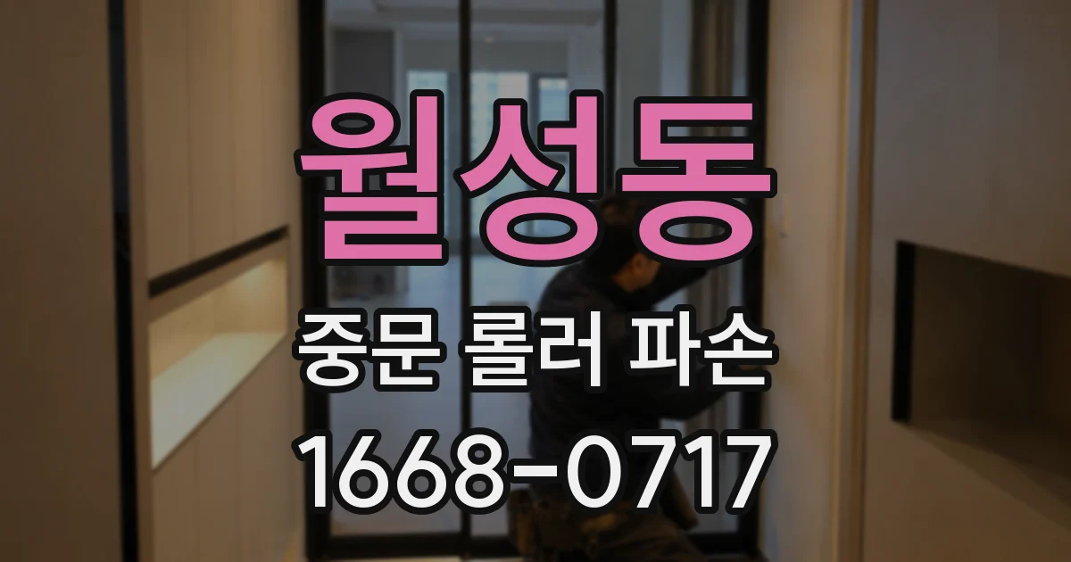 월성동 중문 롤러 파손