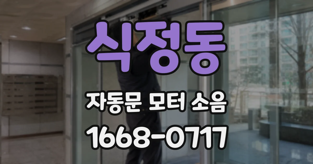 식정동 자동문 모터 소음