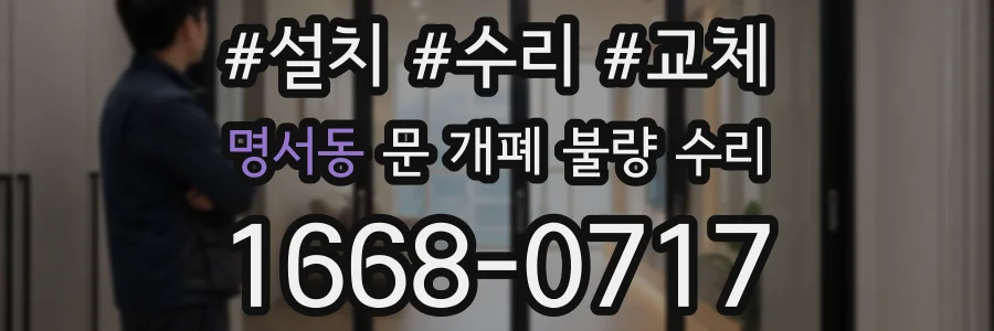 명서동 문 개폐 불량 수리
