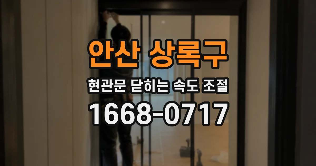 안산 상록구 현관문 닫히는 속도 조절