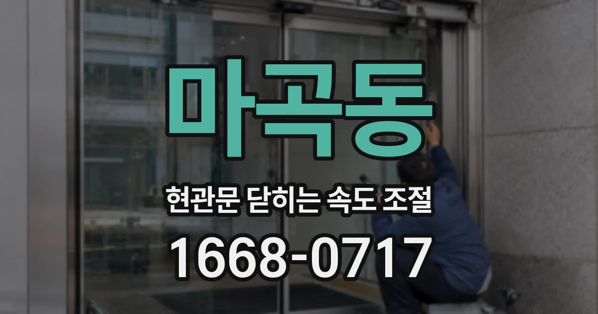마곡동 현관문 닫히는 속도 조절