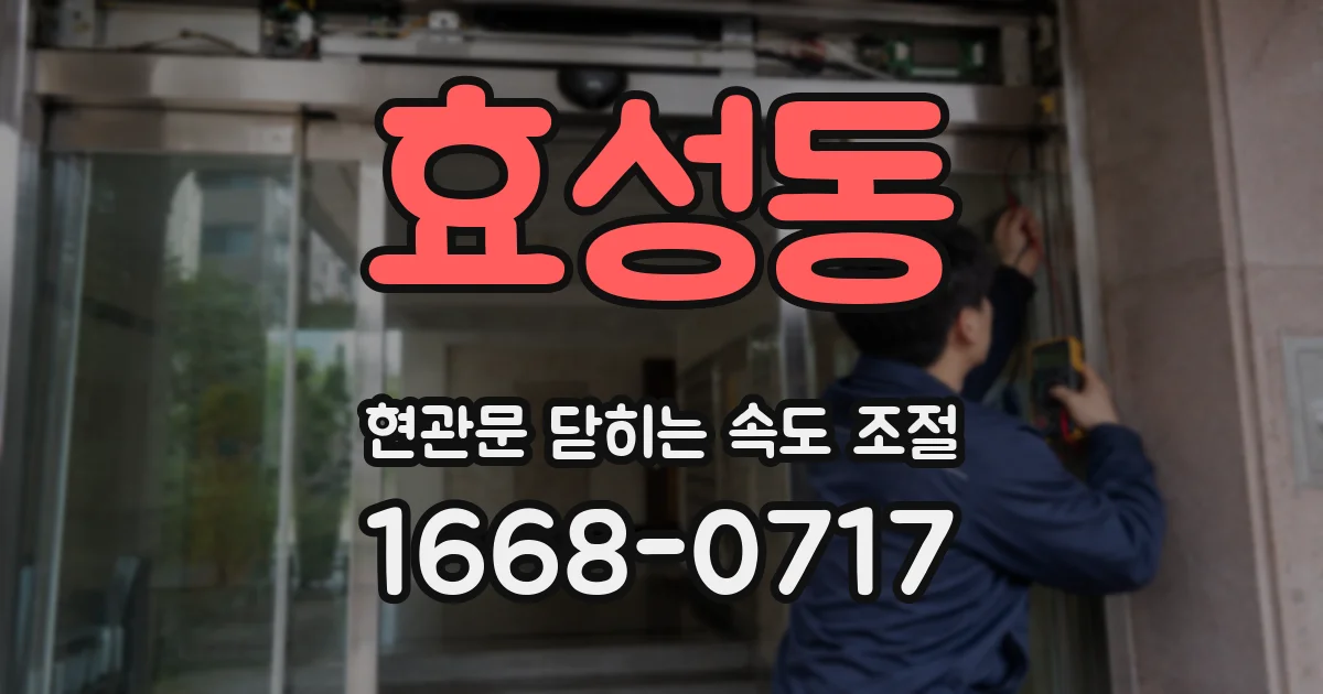 효성동 현관문 닫히는 속도 조절