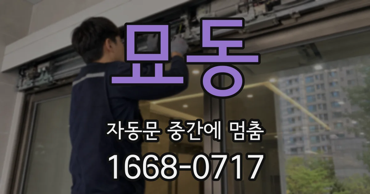 묘동 자동문 중간에 멈춤