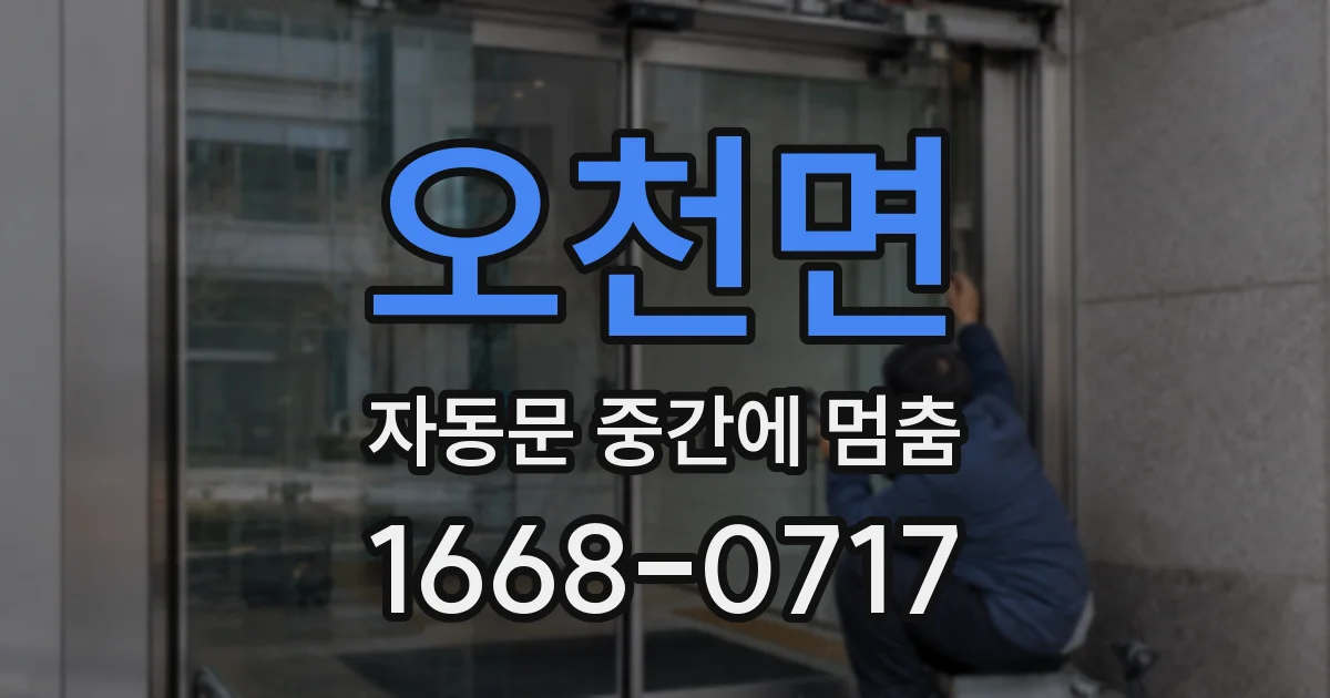 오천면 자동문 중간에 멈춤