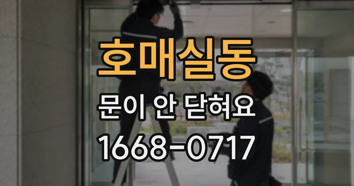 호매실동 문이 안 닫혀요