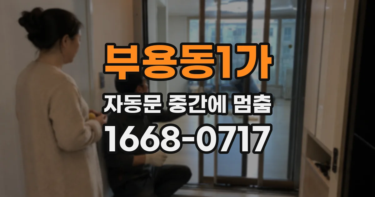 부용동1가 자동문 중간에 멈춤