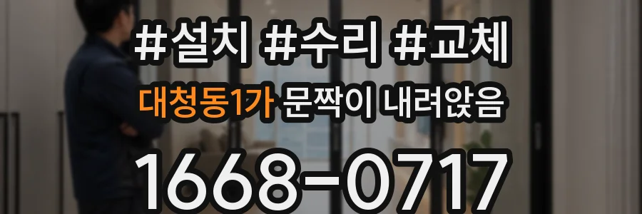 대청동1가 문짝이 내려앉음