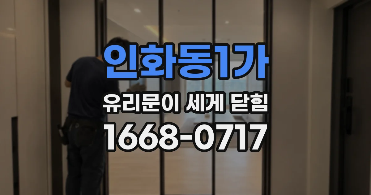 인화동1가 유리문이 세게 닫힘