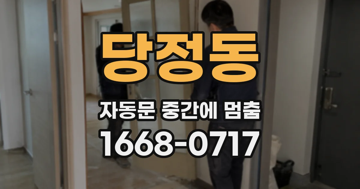 당정동 자동문 중간에 멈춤