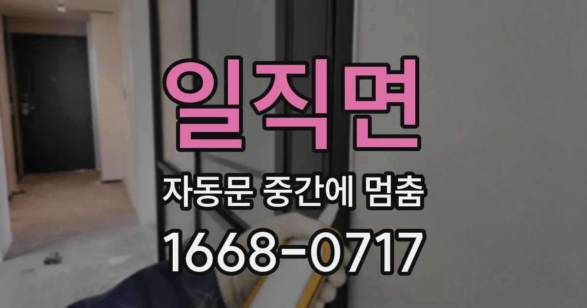 일직면 자동문 중간에 멈춤